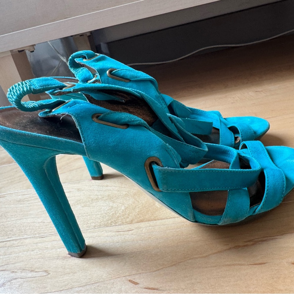 Diane Von Furstenberg Blue Strappy Heels